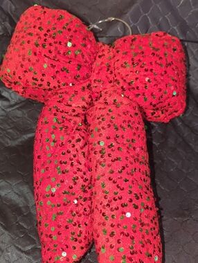 Michaels Red Sequin Holiday Bow Ornament